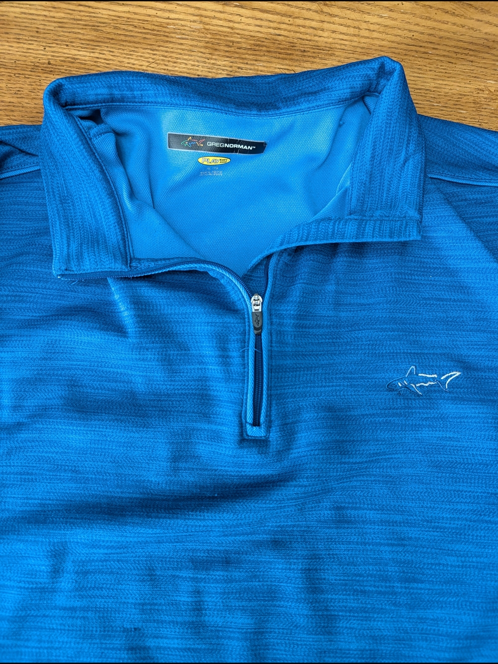 Greg Norman Collection Blue Quarter-Zip Performance Pullover - Picture 2 of 3